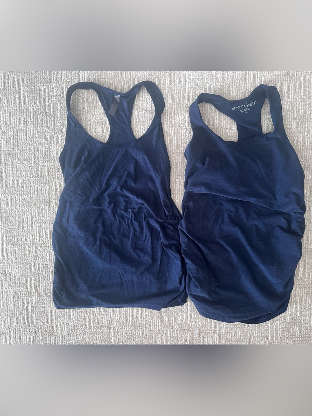 Beyond the Bump Navy Racerback Tank Tops